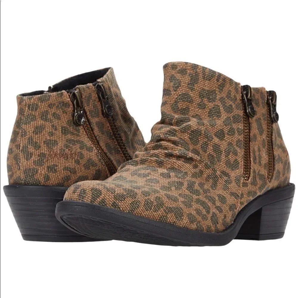 NIB Blowfish Leopard Canvas Booties